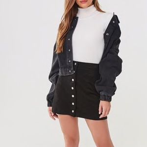 Forever 21 black faux suede mini skirt